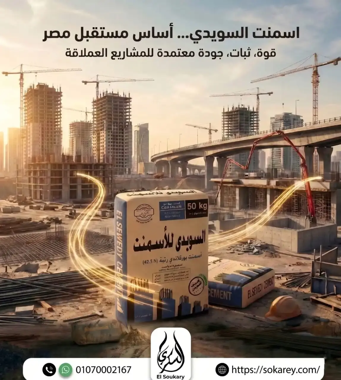 🏗️ أسمنت السويدي… أساس يُبنى عليه مستقبل مشروعاتك بثقة