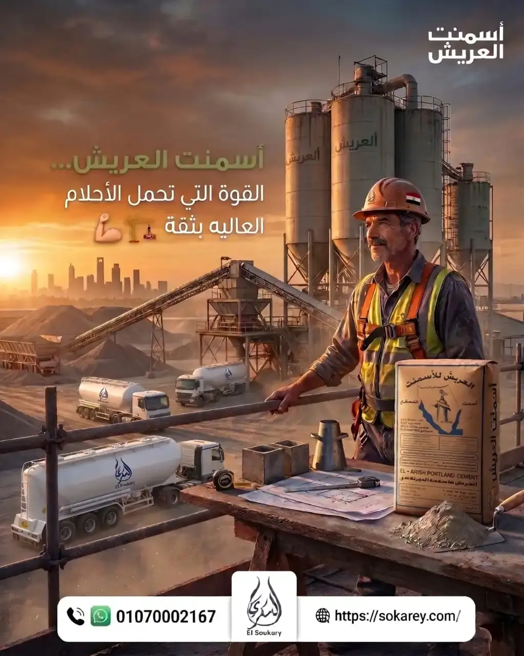 🏗️ أسمنت العريش… أساس القوة والثقة لكل مشروع ناجح 🔥