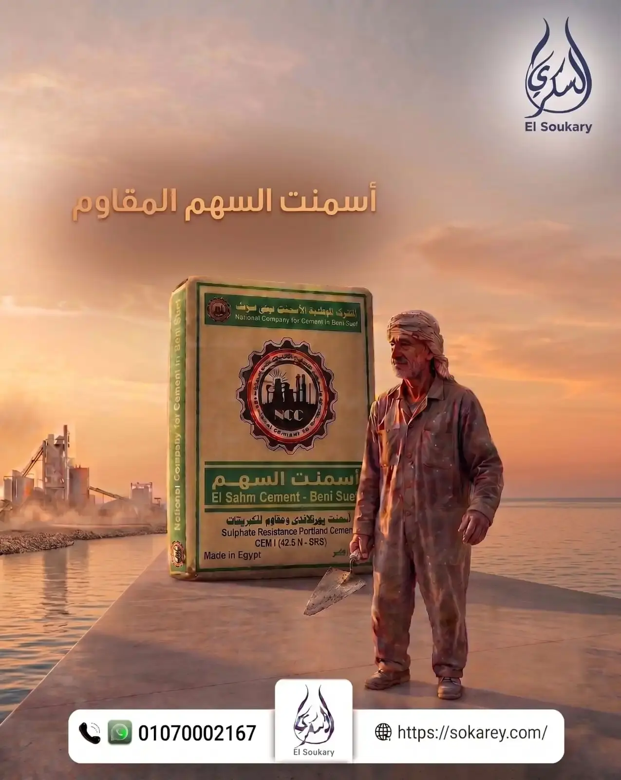 أسمنت السهم المقاوم… قوة حقيقية تتحمل أصعب الظروف 💪🏗️