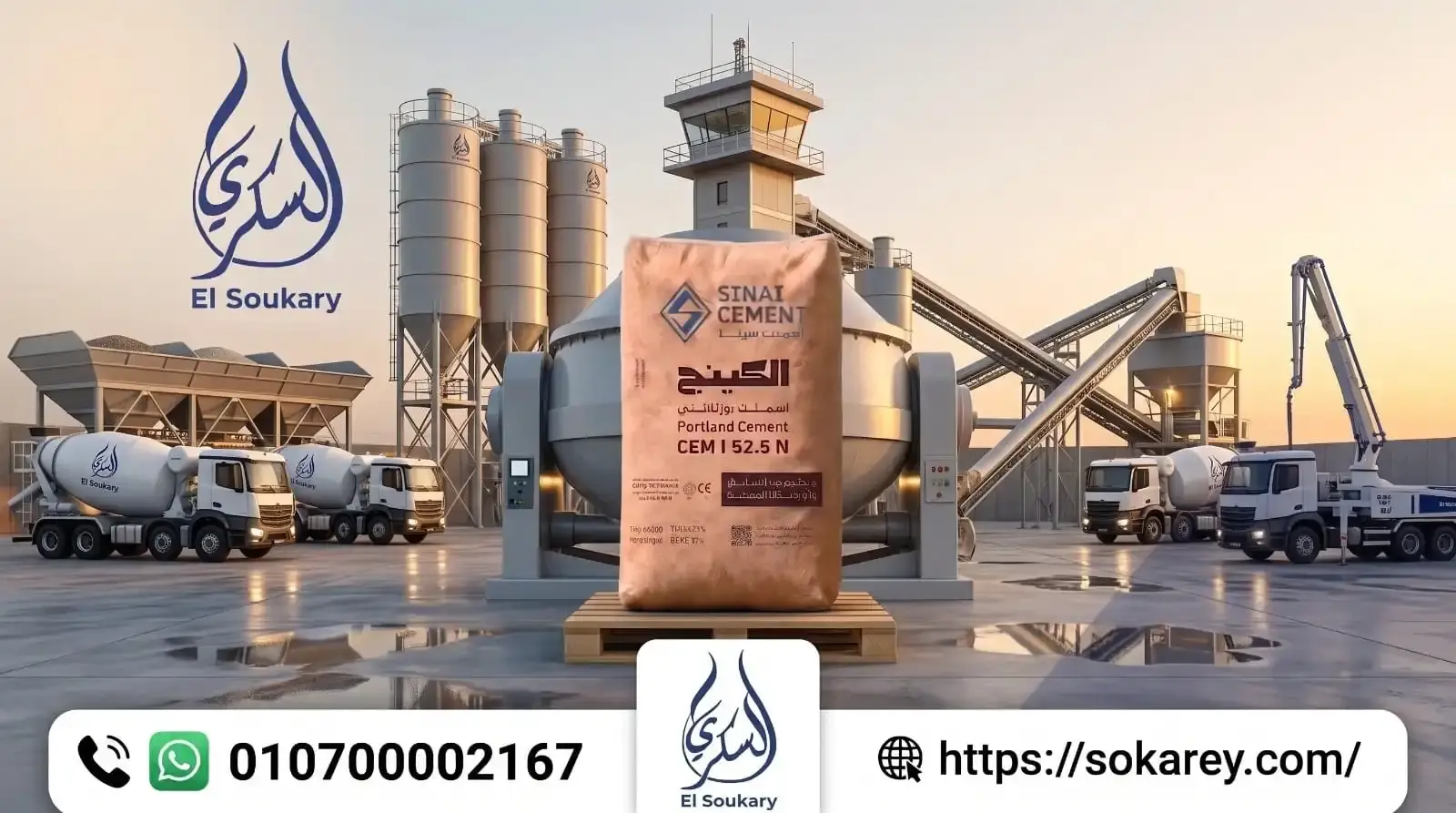أسمنت سيناء الكينج CEM I 52.5 N… الحل المناسب عندما تتطلب المشروعات مقاومة عالية وأداءً ثابتًا.