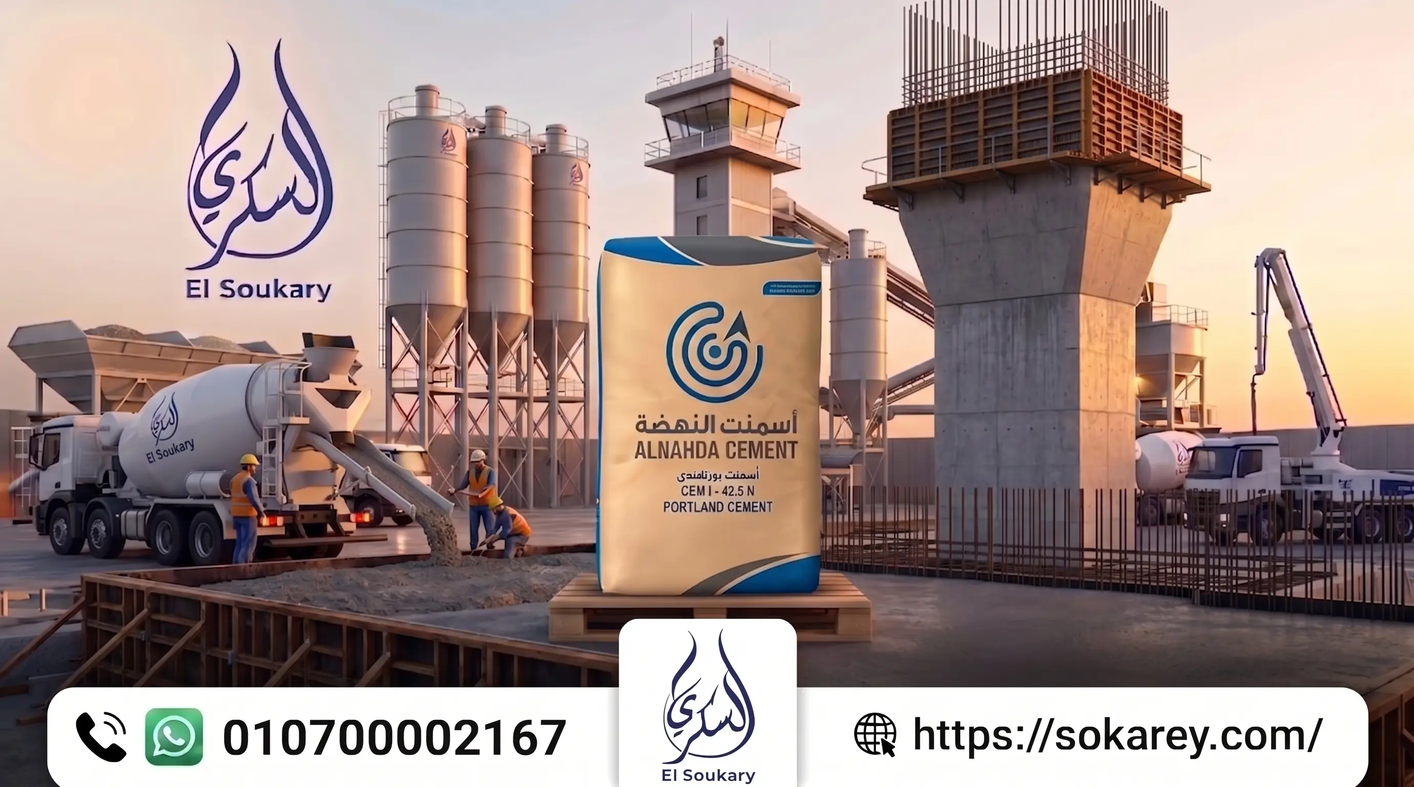 🏗️ أسمنت النهضة CEM I 42.5 N | الحل المناسب لمشروعات البناء والخرسانة