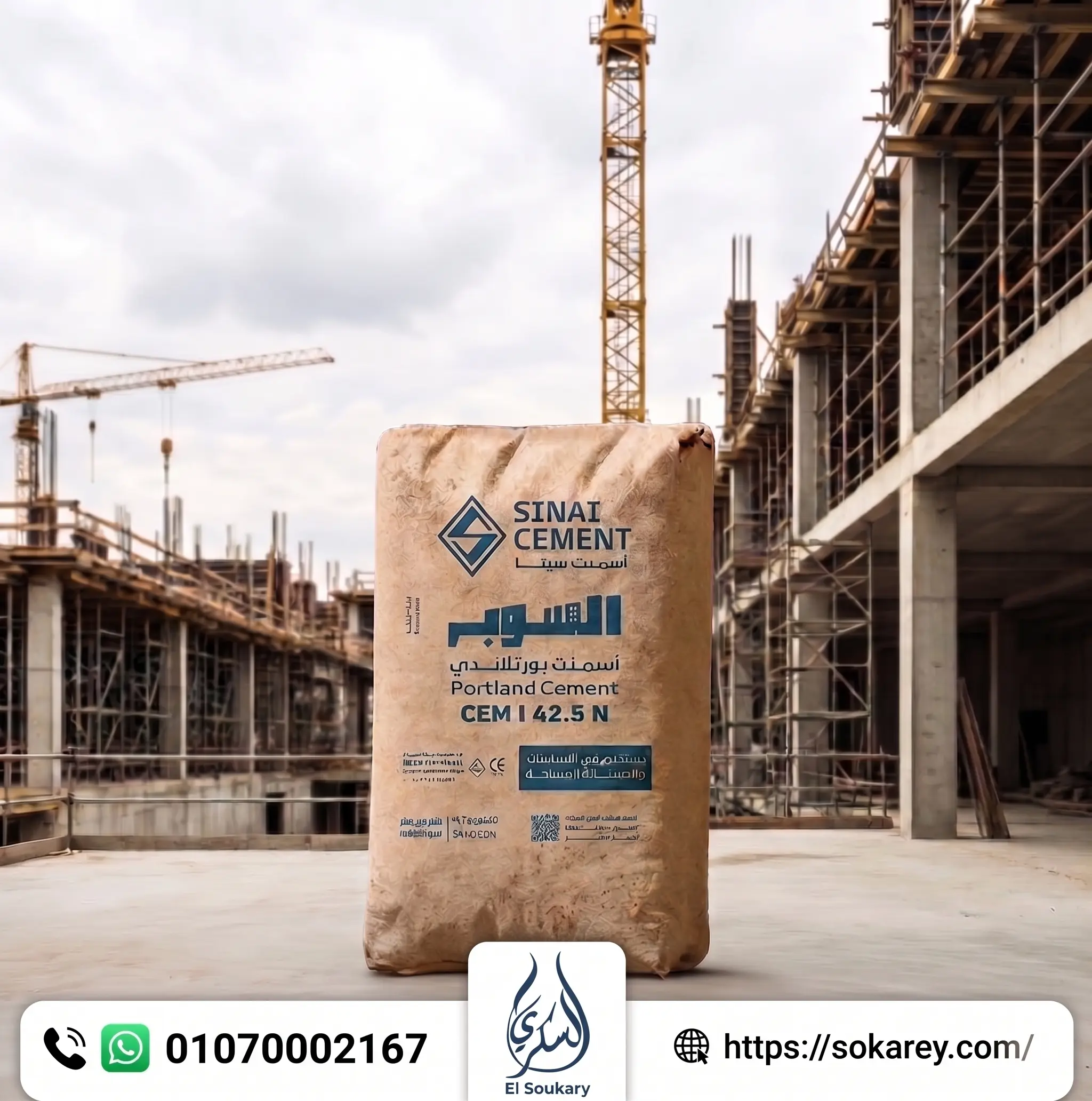 🏗️ أسمنت سيناء 42.5 N | اختيار مناسب لأعمال التشييد والبناء